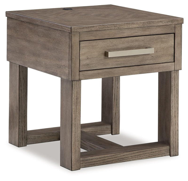 Loyaska - Grayish Brown - Rectangular End Table - JaxCo Furniture