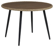Amaris - Brown / Black - Round Dining Table - JaxCo Furniture
