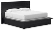 Londer - Black - King Panel Bed - JaxCo Furniture