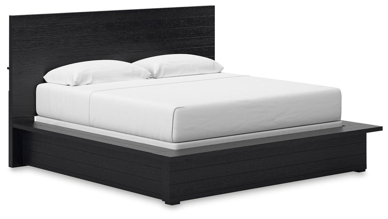 Londer - Black - King Panel Bed - JaxCo Furniture