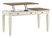 Realyn - White / Brown - Home Office Lift Top Desk - JaxCo Furniture