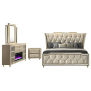 Lorient - Bedroom Set With LED Flame Box Dresser - JaxCo Furniture