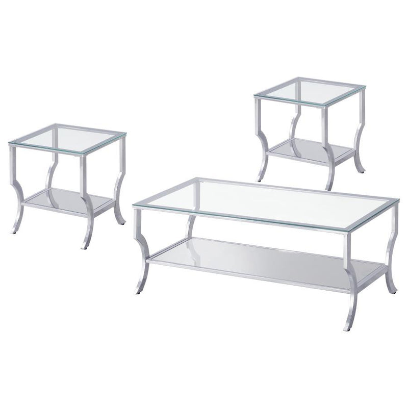Saide - Glass Top Coffee And End Table Set - JaxCo Furniture