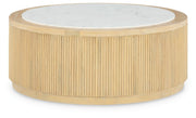 Camdill - Light Brown / White - Round Cocktail Table - JaxCo Furniture