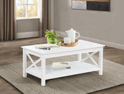 Skyview - 44" Rectangular Lift Top Coffee Table - White - JaxCo Furniture