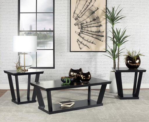 Aminta - 3 Piece Coffee And End Table Set - Black - JaxCo Furniture