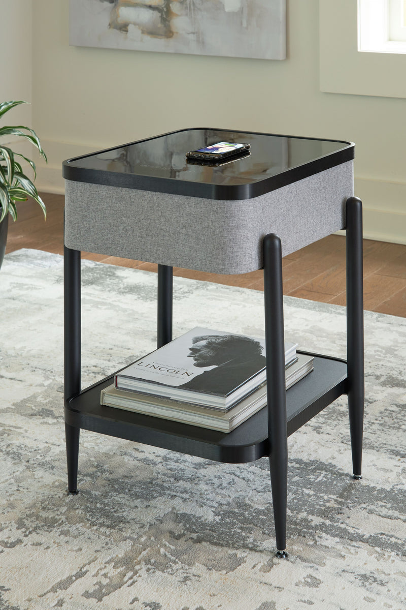 Jorvalee - Gray / Black - Accent Table with Speaker - JaxCo Furniture