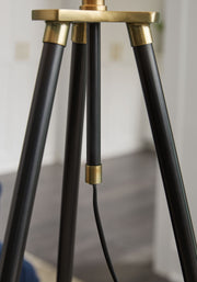 Cashner - Black / Gold Finish - Metal Floor Lamp - JaxCo Furniture