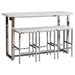 Marmot - 4 Piece Rectangular Counter Height Table Set - Chrome - JaxCo Furniture