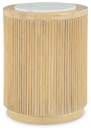 Camdill - Light Brown / White - Round End Table - JaxCo Furniture