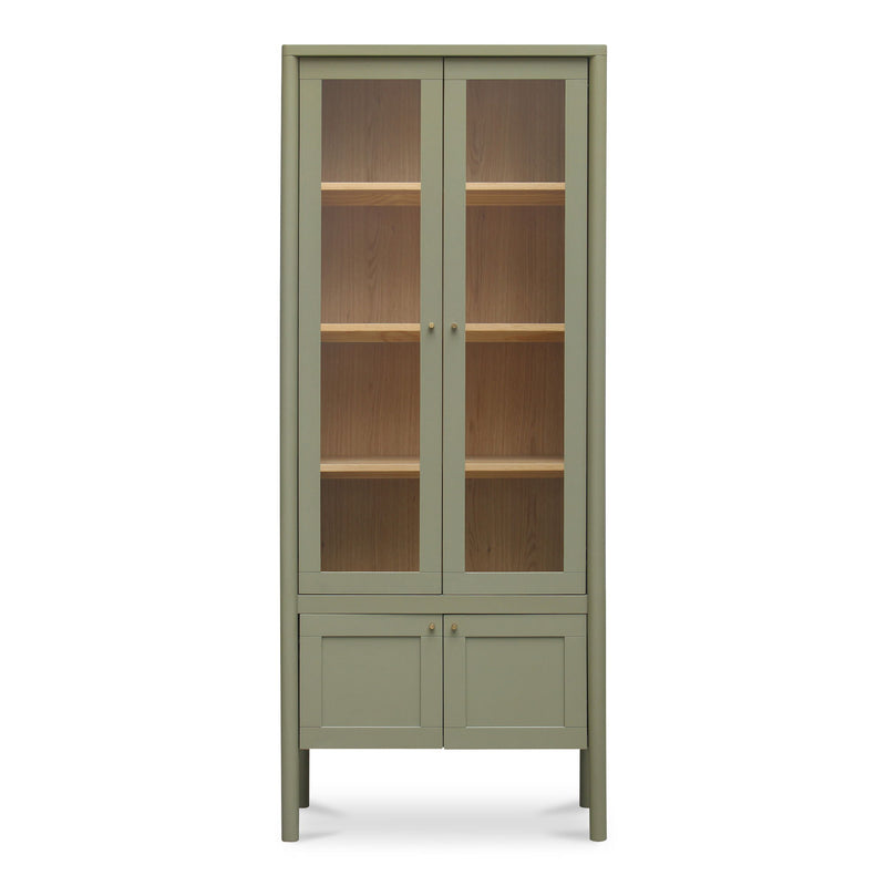 Hannah - Tall Display Cabinet - Green - JaxCo Furniture