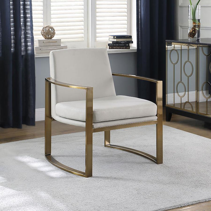 Cory - Upholstered Arched Arm Accent Chair - Cream - JaxCo Furniture