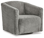 Bramner - Charcoal - Swivel Accent Chair - JaxCo Furniture