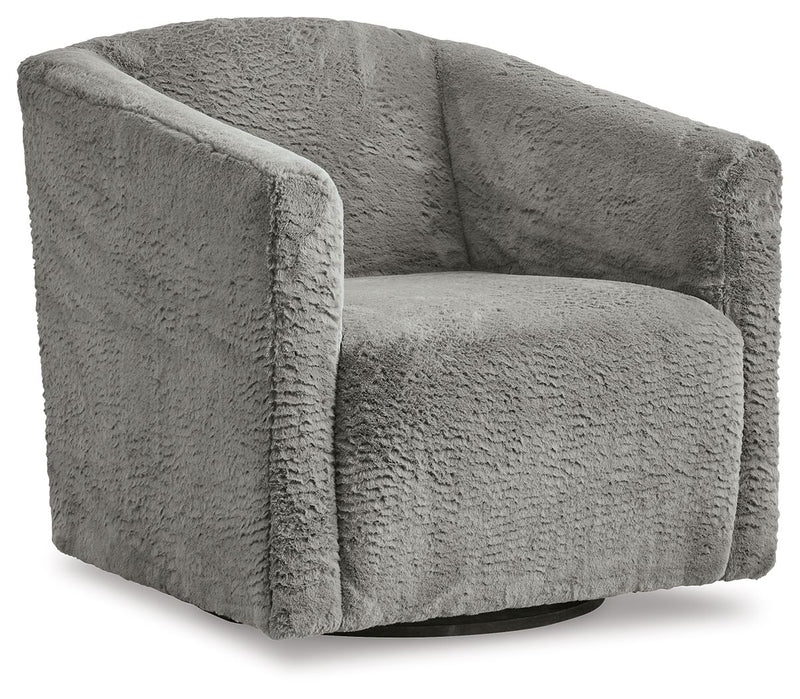 Bramner - Charcoal - Swivel Accent Chair - JaxCo Furniture