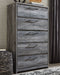 Baystorm - Gray - Five Drawer Chest - JaxCo Furniture