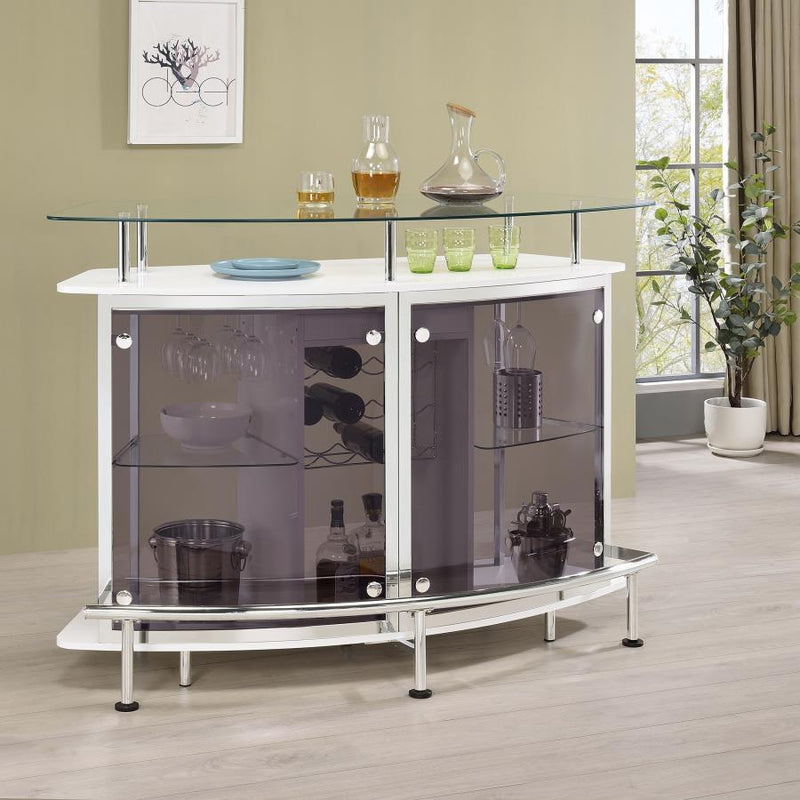 Gideon - Curved Glass Top Home Cabinet - JaxCo Furniture