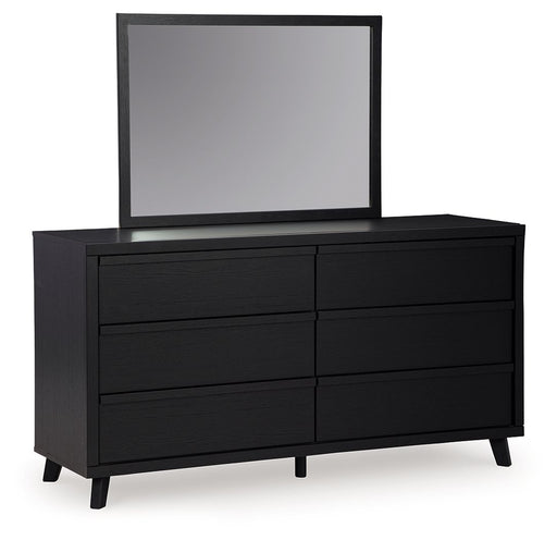 Danziar - Black - Dresser And Mirror - JaxCo Furniture