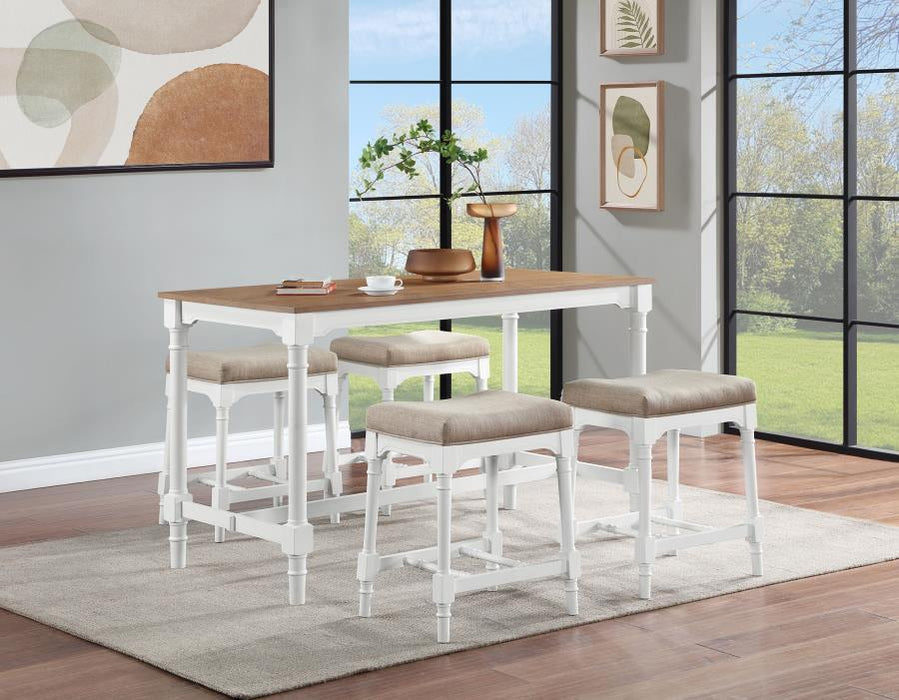 Martina - 5 Piece Rectangular Counter Height Dining Set - White - JaxCo Furniture