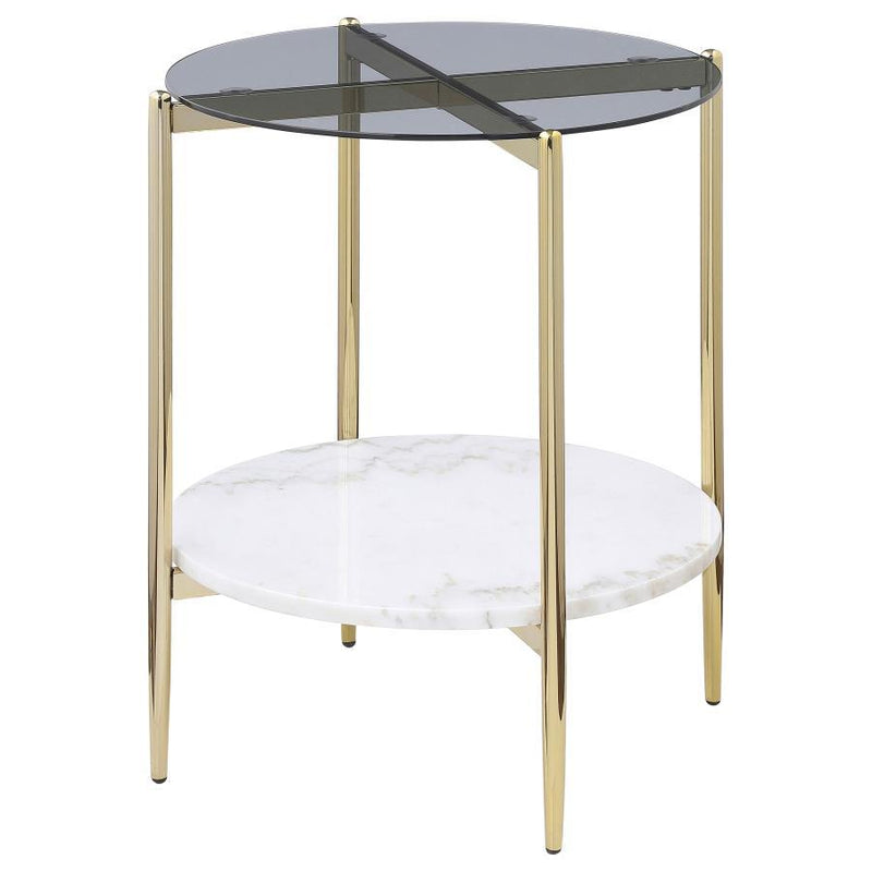 Jonelle - Round Glass Top Table - JaxCo Furniture