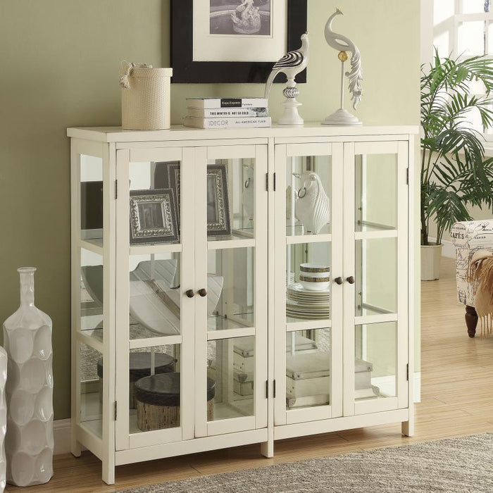 Sable - 4 Door Wood Accent Storage Display Cabinet - Off White - JaxCo Furniture