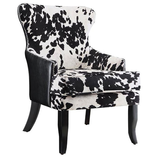 Trea - Cowhide Print Upholstered Accent Chair - Black And White - JaxCo Furniture