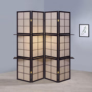 Iggy - 4-Panel Room Divider Folding Shoji Screen - Cappuccino - JaxCo Furniture
