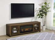 Havering - 71" TV Stand Fireplace Media Console - Dark Pine - JaxCo Furniture