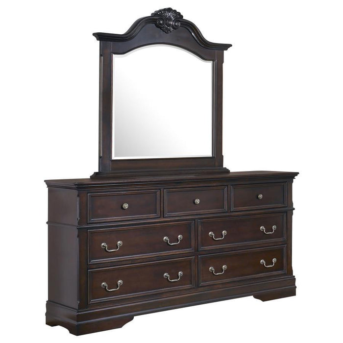 Cambridge - 7-Drawer Dresser With Mirror - Cappuccino