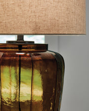 Bainmore - Amber - Glass Table Lamp - JaxCo Furniture