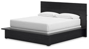 Londer - Black - California King Panel Bed - JaxCo Furniture