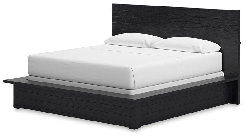 Londer - Black - California King Panel Bed - JaxCo Furniture