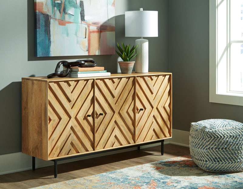 Cadewick - Natural - Accent Cabinet - JaxCo Furniture