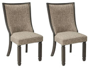 Tyler Creek - Black / Grayish Brown - Dining UPH Side Chair (Set of 2) - Framed Back - JaxCo Furniture