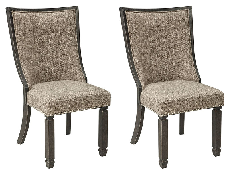 Tyler Creek - Black / Grayish Brown - Dining UPH Side Chair (Set of 2) - Framed Back - JaxCo Furniture