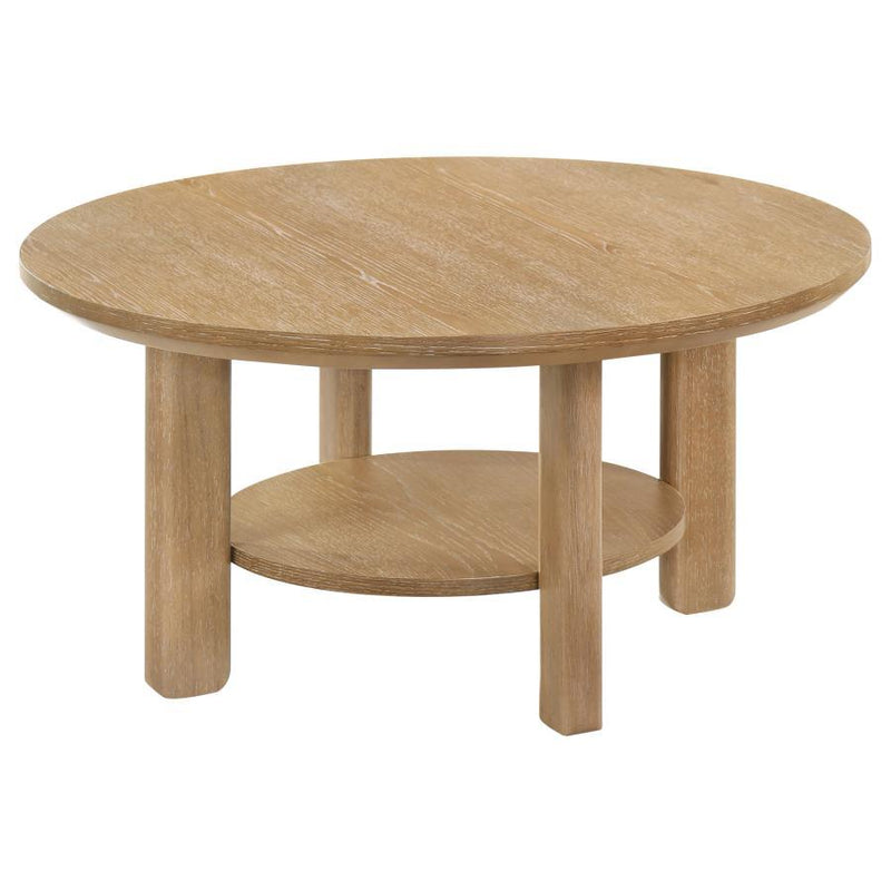 Ottowa - Round Wood Table With Shelf - JaxCo Furniture