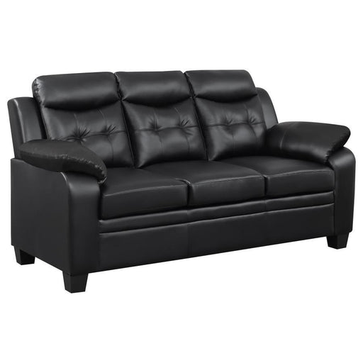 Finley - Upholstered Padded Arm Tufted Sofa - Black - JaxCo Furniture