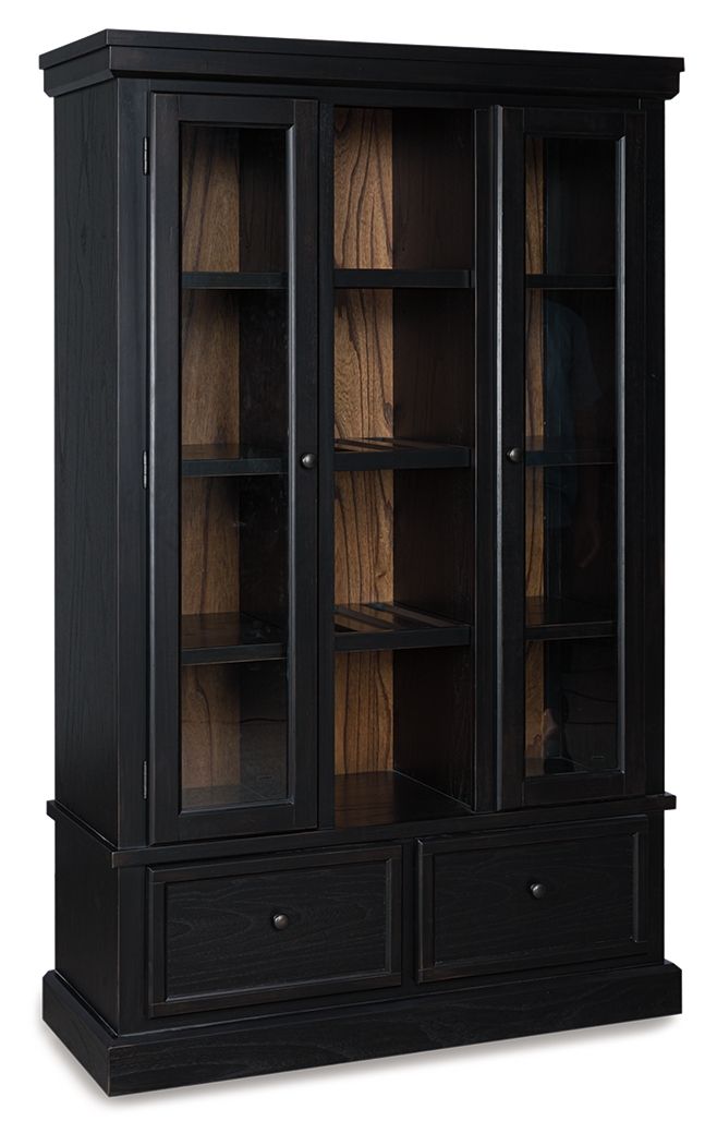 Greddinton - Black / Brown - Curio - JaxCo Furniture