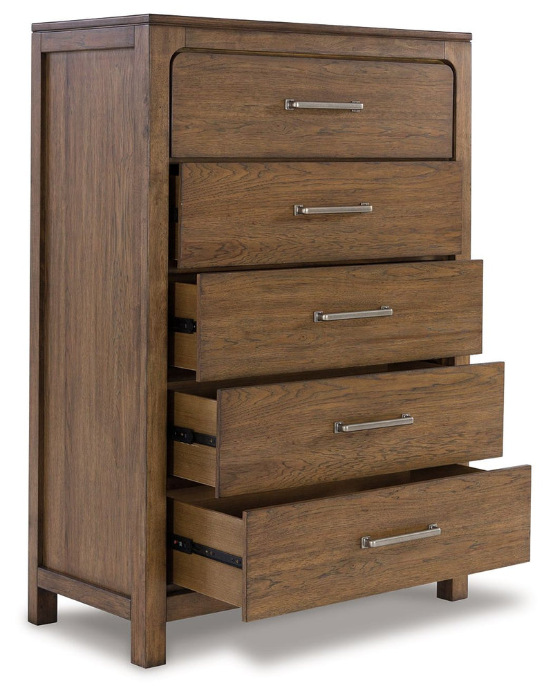 Cabalynn - Light Brown - Five Drawer Chest - JaxCo Furniture
