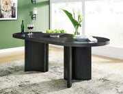 Rowanbeck - Black - Oval Dining Room Table - JaxCo Furniture