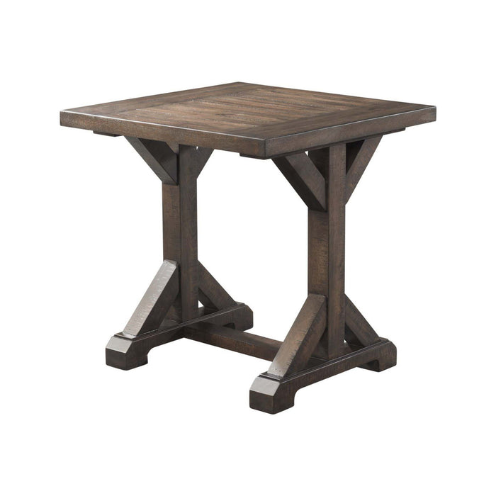 Finn - Trestle End Table - Walnut - JaxCo Furniture