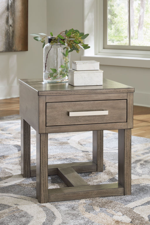Loyaska - Grayish Brown - Rectangular End Table - JaxCo Furniture