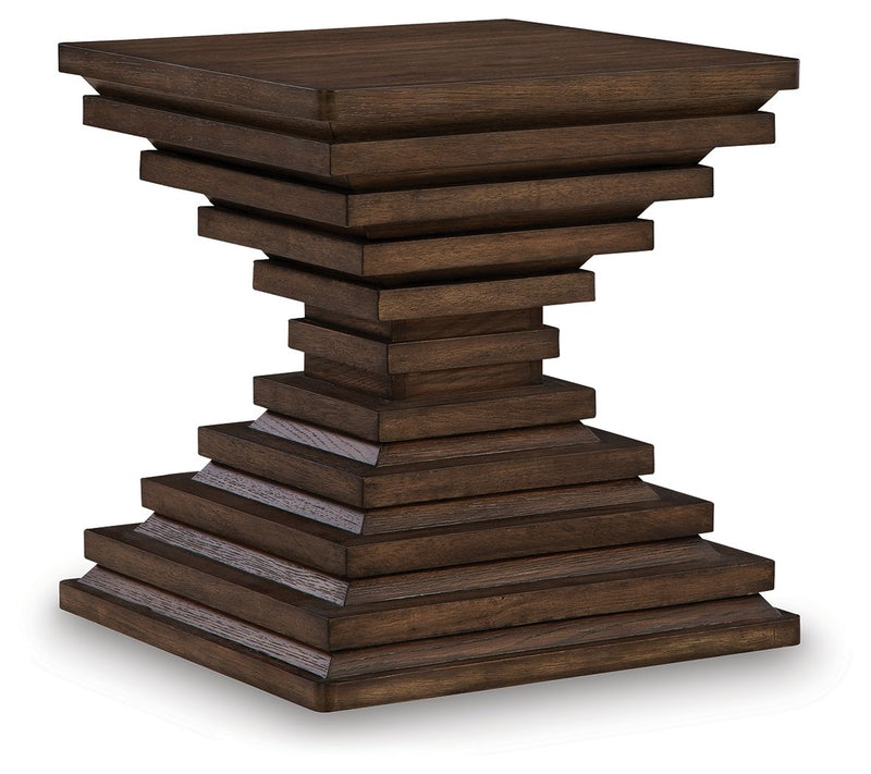 Hannodream - Warm Brown - Square End Table - JaxCo Furniture