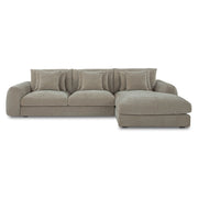 Berga - Sectional Pebble Right Stationary Sofa - Gray - JaxCo Furniture