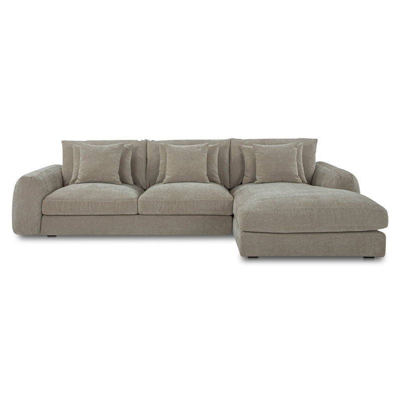 Berga - Sectional Pebble Right Stationary Sofa - Gray - JaxCo Furniture