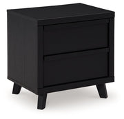 Danziar - Black - Two Drawer Night Stand - JaxCo Furniture