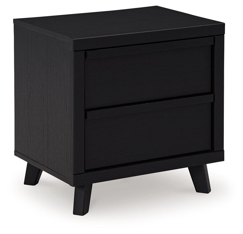 Danziar - Black - Two Drawer Night Stand - JaxCo Furniture