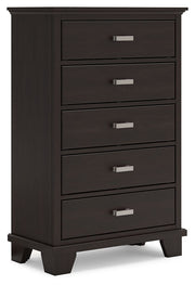 Covetown - Dark Brown - Five Drawer Chest - JaxCo Furniture