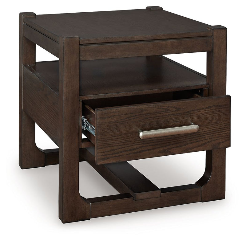 Breckington - Dark Brown - Square End Table - JaxCo Furniture