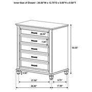 Franco - 5-Drawer Bedroom Chest - JaxCo Furniture