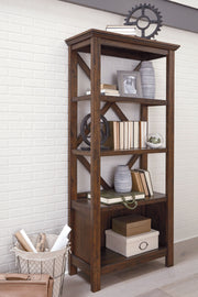 Baldridge - Rustic Brown - Large Bookcase - JaxCo Furniture